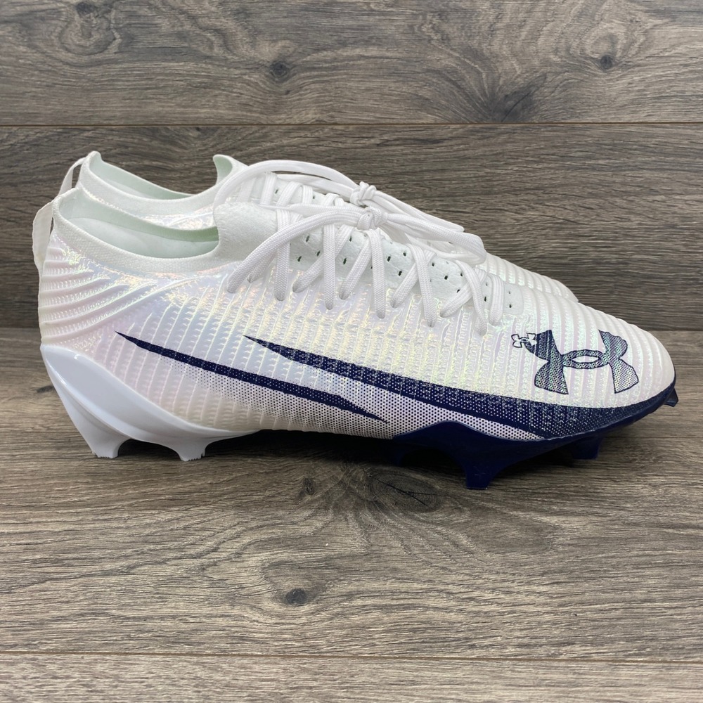 Under Armour Blur Smoke 2.0 MC Football Cleats Mens 14 White Navy Iridescent